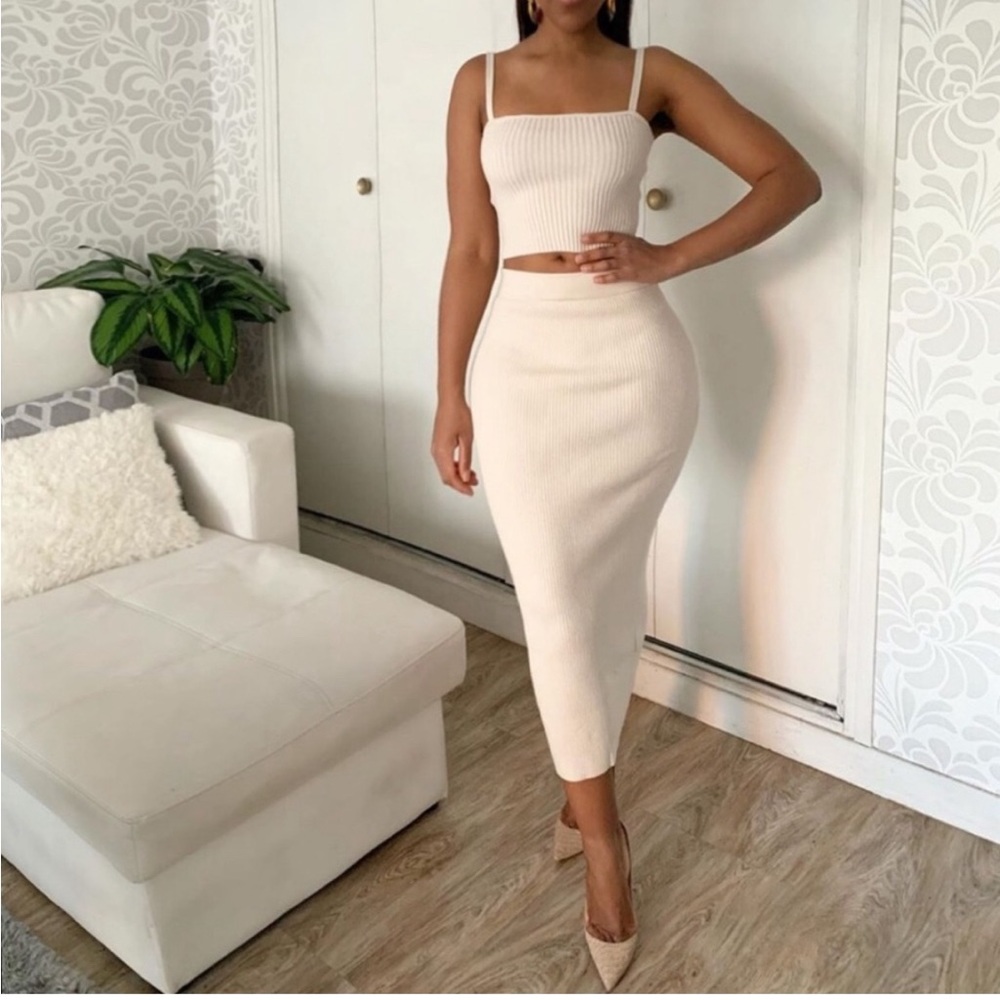 NWT Zara 2-Piece Knit Top and Skirt Set
